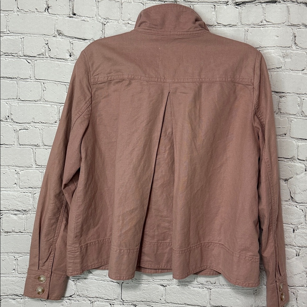 Loft Linen Blend Dusty Rose Utility Jacket Size XS - Picture 7 of 9